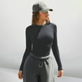 thumbnail image 4 of Sentmoon Hauts pour Femmes T-Shirt Femmes Mode Décontractée T-Shirt Haut Couleur Unie Manches Longues Col Rond Basique Léger Couche pour les Activités Quotidiennes et la Détente, 4 of 6