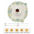 thumbnail image 6 of 15 Inch Round Placemats Set of 6, Christmas Non Slip Heat Insulation PP Table Mats, Yellow Snowflakes Xmas Retro Farmhouse Washable Place Mats for Kitchen Dining Party Table Decor, 6 of 7