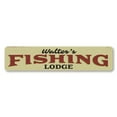 thumbnail image 2 of Fishing Lodge Name Novelty Sign, Metal Wall Decor - 4x18 inches, 2 of 4