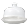 thumbnail image 1 of Cake Plate Dome Cover Lid Glass Stand Serving Platter Ceramic Dessert Server Covered, 1 of 6