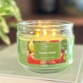 thumbnail image 3 of Mainstays 3-Wick Glass Jar Candle, Sweet Apple, Green, 11.5 oz, 3 of 11