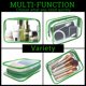 thumbnail image 5 of Bolsa de maquillaje YedSintu, PVC transparente, impermeable, de viaje, verde M, 5 of 7