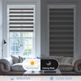 thumbnail image 6 of Keego No Tools No Drill Cordless Zebra Roller Blinds Blackout Dual Layer Roller Shades Privacy Zebra Windows Shades Zebra Blinds for Windows - Charcoal, 38"W x 48"H, 6 of 8