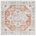 thumbnail image 2 of SAFAVIEH Arizona Tyler Oriental Machine Washable Area Rug, Ivory/Rust, 6' x 6' Square, 2 of 13