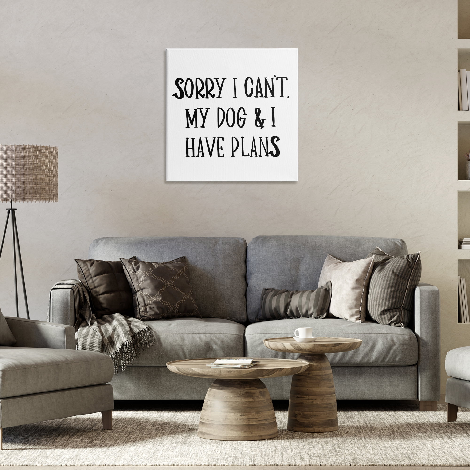 Stupell Industries Plans With Dog Text & Numbers Painting Wrapped Canvas Art Print Wall Art, 24 x 24