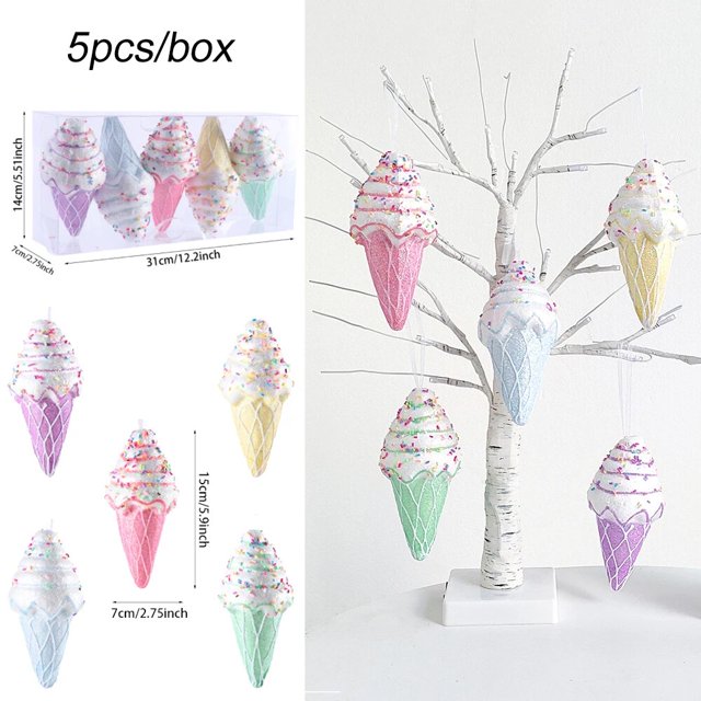4/14 Uds colgante de Navidad bola de caramelo colgante de caramelo rojo blanco piruleta helado decoración de árbol de Navidad hogar Año Nuevo Navidad 2023