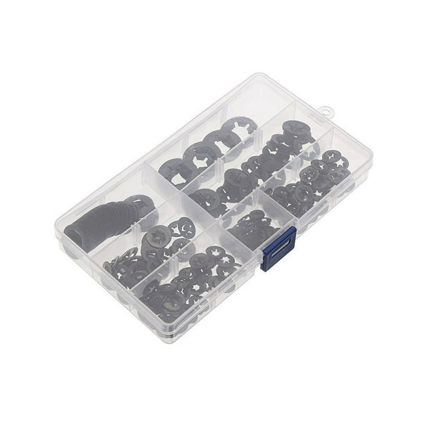 Riwesomey 280 Uds M3-M12 diente Starlock Clips de velocidad reutilizables portátiles juego surtido de sujetadores arandelas de bloqueo de Herramientas eléctricas