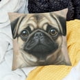 thumbnail image 2 of Autua Pug dog embellished pillowcase, pillow case, square cushion cover, standard sofa, sofa, bedroom, patio pillowcase 24x24in, 2 of 5