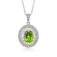 thumbnail image 3 of RYLOS Matching Jewelry Set Sterling Silver Princess Diana Inspired Ring & Pendant Necklace. Gemstone & Diamonds, 8X6MM Peridot August Birthstone; Friendship Size 10, 3 of 7