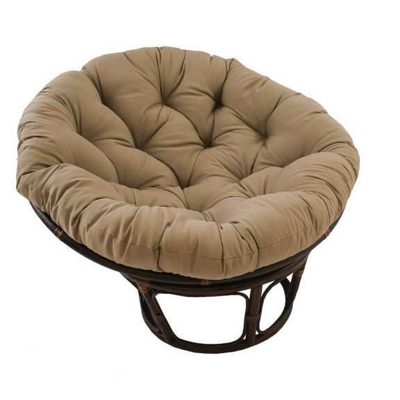 International Caravan 42-Inch Rattan Papasan Chair with Solid Twill Cushion