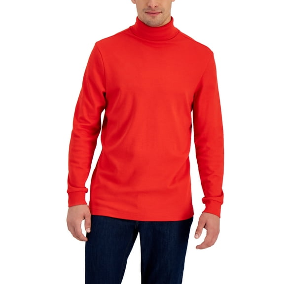 Club Room Men's Solid Turtleneck Shirt  Bright Ruby  Size XXL