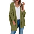thumbnail image 3 of Long Sleeve Women's Open Front Batwing Fuzzy Knit Sweaters Chunky Cardigan, 3 of 7
