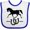 White and Royal, variant on Inktastic Horse Silhouette Horseshoes Girls Baby Bib