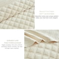thumbnail image 6 of Blythease Oversized Velvet Quilt King 128x120 Extra Wide – Reversible Velvet Bedspread & Coverlet Set, 5 Piece Lightweight All Season Comforter Bedding, Geometric Diamond Quilted Design, Ivory, 6 of 7