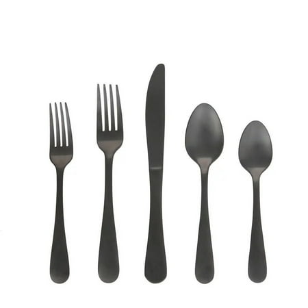 

Better Homes & Gardens 20 Piece Corin Flatware Set with Black Matte Finish