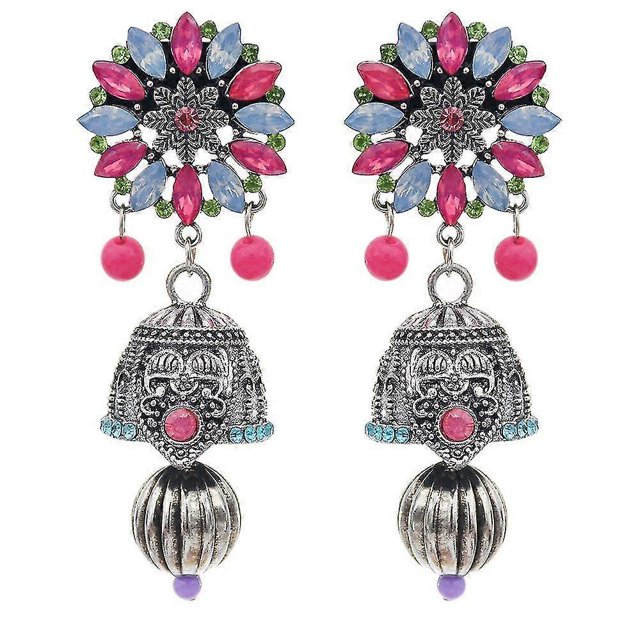 Nuevos pendientes bohemios con foto conmemorativa de turista femenina, pendientes exagerados de celebridades con temperamento de atmósfera salvaje, E-5756-RO