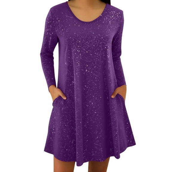 Enjoytime Women's Dresses Solid Color V-Neck Long Sleeve Short Dress Party Fashion Elegant Wedding Guest Dress
