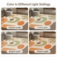 thumbnail image 7 of ODIKA 4'x6' Green Orange Retro Abstract Shapes Washable Area Rug Mid-Century Modern Geometric Design for Home Office, Under Desk, Non-Slip Chair-Friendly, Flatwoven, 7 of 7