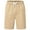Khaki, variant on Mens Casual Shorts Cotton Drawstring Summer Beach Stretch Twill Chino Golf Shorts Whit Zipper Pockets White 36