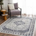 thumbnail image 4 of Boutique Rugs Rebe Traditional Medallion Runner Rug - Oriental Floral Performance Carpet for Hallway, Kitchen - Machine Washable - Black, Sage, Cream - 2'7" x 7'3" (2x8), 4 of 16