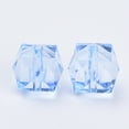 thumbnail image 2 of 500g Transparent Acrylic Beads Faceted Cube Light Steel Blue 10x10x8mm 900pcs/500g Hole: 1.5mm, 2 of 3