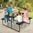 thumbnail image 4 of Gymax Folding Picnic Table & Bench Set for Camping BBQ w/ Steel Frame Black, 4 of 10