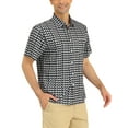 thumbnail image 4 of Lars Amadeus Men's Summer Short Sleeve Button Down Irregular Print Shirt, 4 of 6