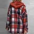 thumbnail image 5 of outfmvch long sleeve shirts for women button down plaid shirts flannel hooded shacket jacket hoodie coats womens tops womens sweaters red, 5 of 7