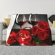 thumbnail image 1 of Balery Red Wine Rose Manta de Franela con Dibujo, Lujo Ultra Suave y Cálido, Antipelusa y Resistente a las Arrugas para Cama, Sofá, Camping -40"x30", 1 of 6