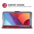thumbnail image 3 of Étui de Téléphone Mobile pour LG G6, Étui en Cuir pour LG G6, Étui à Rabat, Rouge, 3 of 7