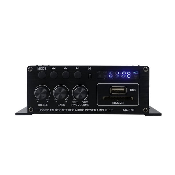 Mini Amplificador Audio Digital para Automóvil, Amplificador Audio Estéreo con Luz Azul para Cine en Casa, Club de Música
