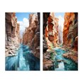 thumbnail image 2 of Designart "Journeying Endlessly in the Canyon VIII" Canyon Wall Art Set Of 2 - Teal Landscapes Gallery Wall Set For Home Decor, 2 of 7