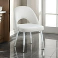 thumbnail image 6 of 22 Inch Side Dining Chair Set of 2 Plush White Velvet Metal and Wood Base, 6 of 6