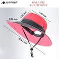 thumbnail image 6 of AYAMAYA Ponytail Mesh Sun Hats with Wide Brim, Waterproof UV Protection Summer Fishing Hat, Outdoor Foldable Bucket Hat, Safari Beach Hat(Watermelon Red), 6 of 6