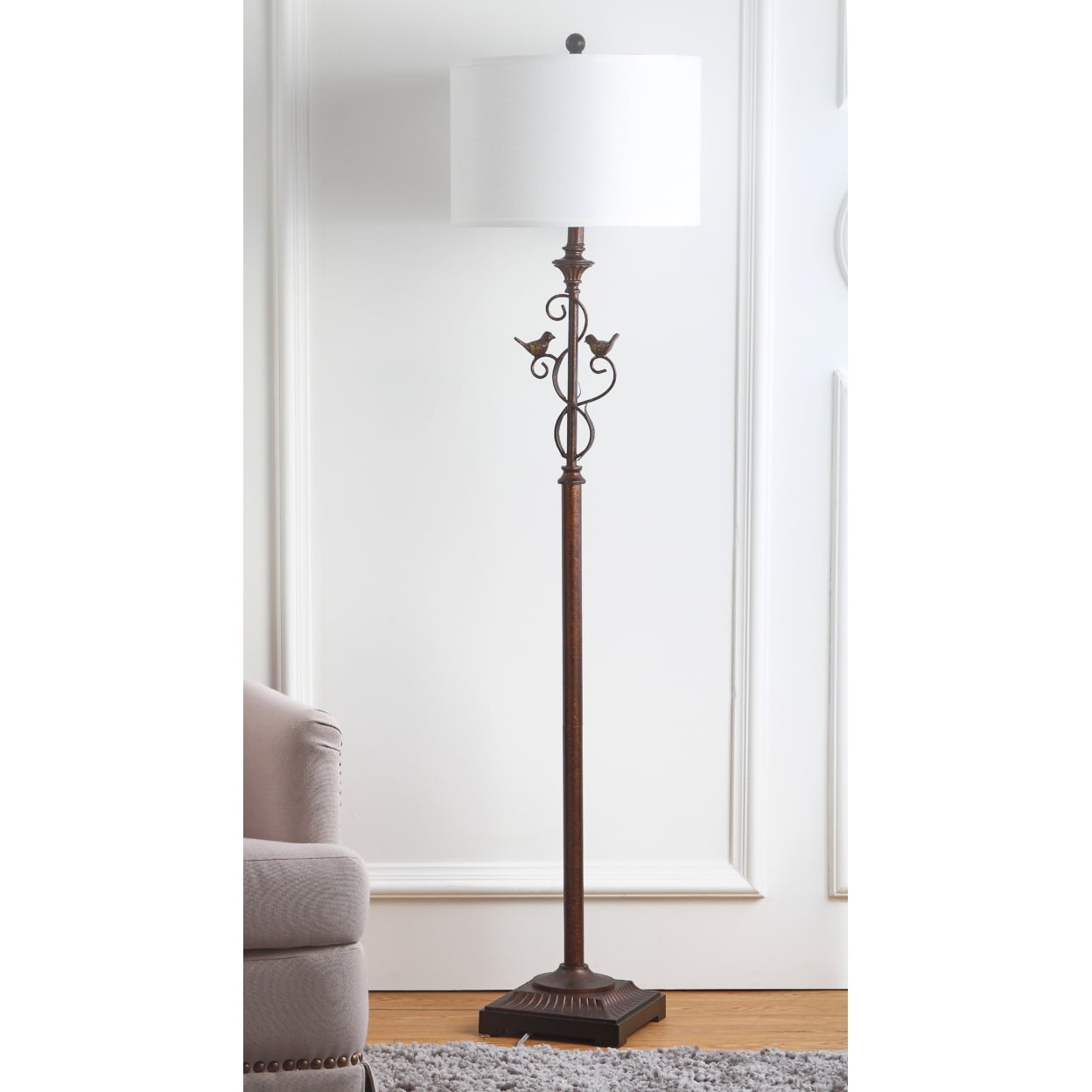 Safavieh Birdsong 61 in. H Antique Floor Lamp, Oil-Rubbed Bronze