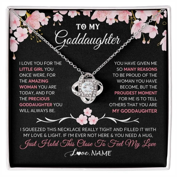 To My Goddaughter Gifts Necklace From Godmother Godfather Love Precious Goddaughter Birthday Graduation Christmas Customized Gift Box Message Card