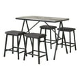 thumbnail image 1 of 5pc Counterheight Faux Marble Dinette Set with Gray Gun Metal Frame, 1 of 2