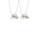 thumbnail image 2 of Delight Jewelry Silvertone Love with Tennis Ball Mother & Daughter Heart Necklaces (Set of 2), 19"+2", 2 of 4