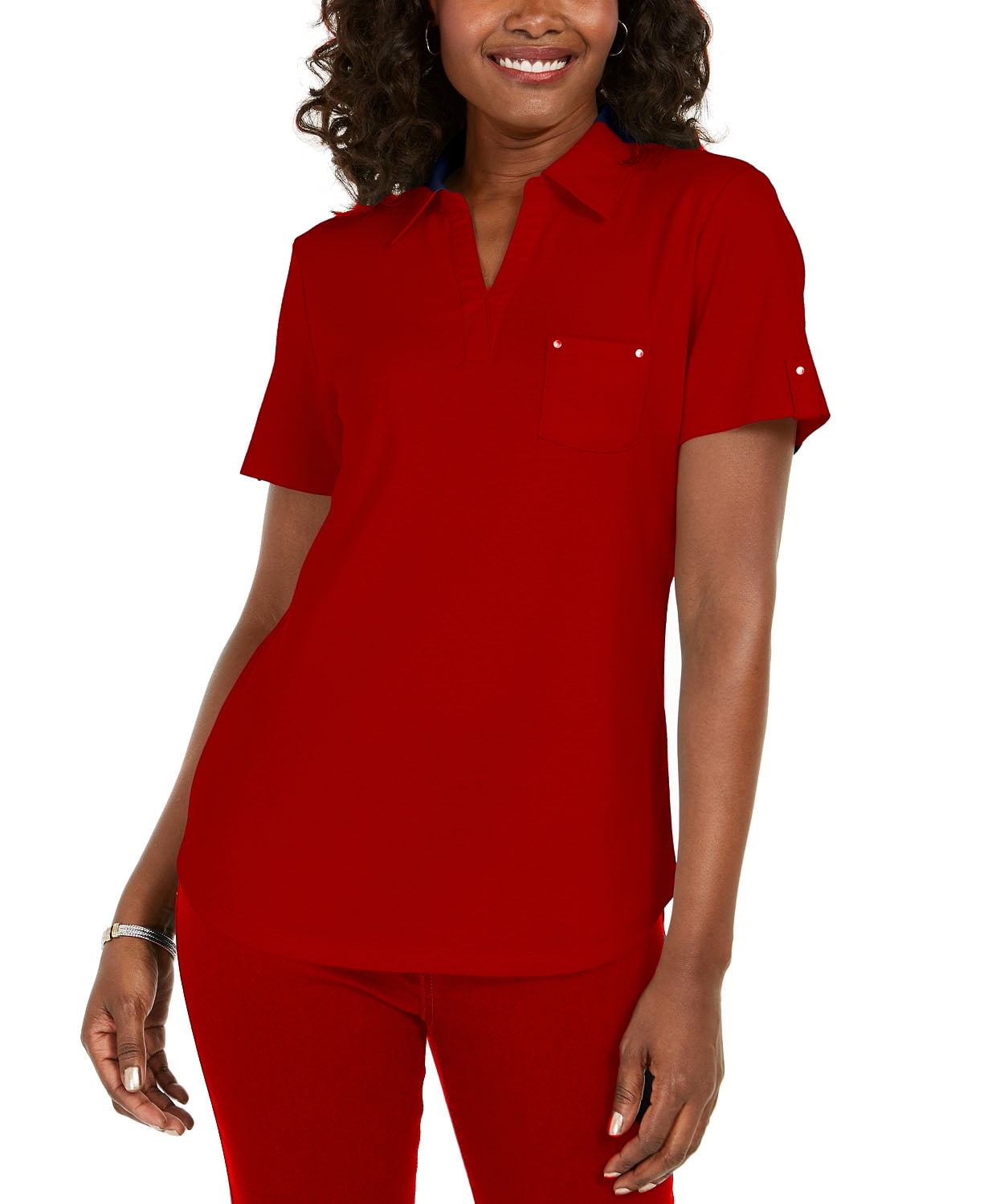 Karen Scott Women's Polo Shirt Bright Size Small - Walmart.com