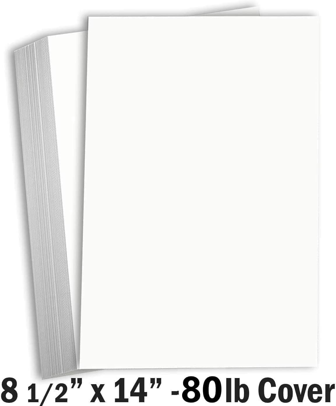 Hamilco Bright White Legal Size Cardstock Paper 8 1/2" x 14" Card Stock 80lb Cover 50 Pack Bright