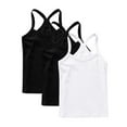 thumbnail image 4 of GigrtiJin 12 Months-13 Years Infant Baby Girls 3 Pack Cotton Bottom Camisole Solid Color Sleeveless Base Casual Tank Tops for Toddler, 4 of 7