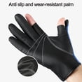 thumbnail image 5 of Guantes de pesca con corte de dos dedos, antideslizantes, impermeables, para pesca con mosca, fotografía, senderismo, ciclismo y caminatas (azul) 637, 5 of 5