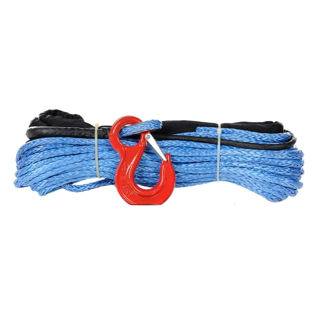 10mm X 30m Red Rope Synthetic Uhmwpe Winch Line With Hook For Off Road 4x4 Vehicle Tools