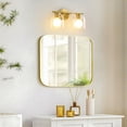 thumbnail image 4 of Modern Bathroom Light Fixtures, 2 Light Vanity Lights Over Mirror, Gold Wall Lamp with Clear Glass Shade for Living Room Cabinet Bedroom Porch, 4 of 8