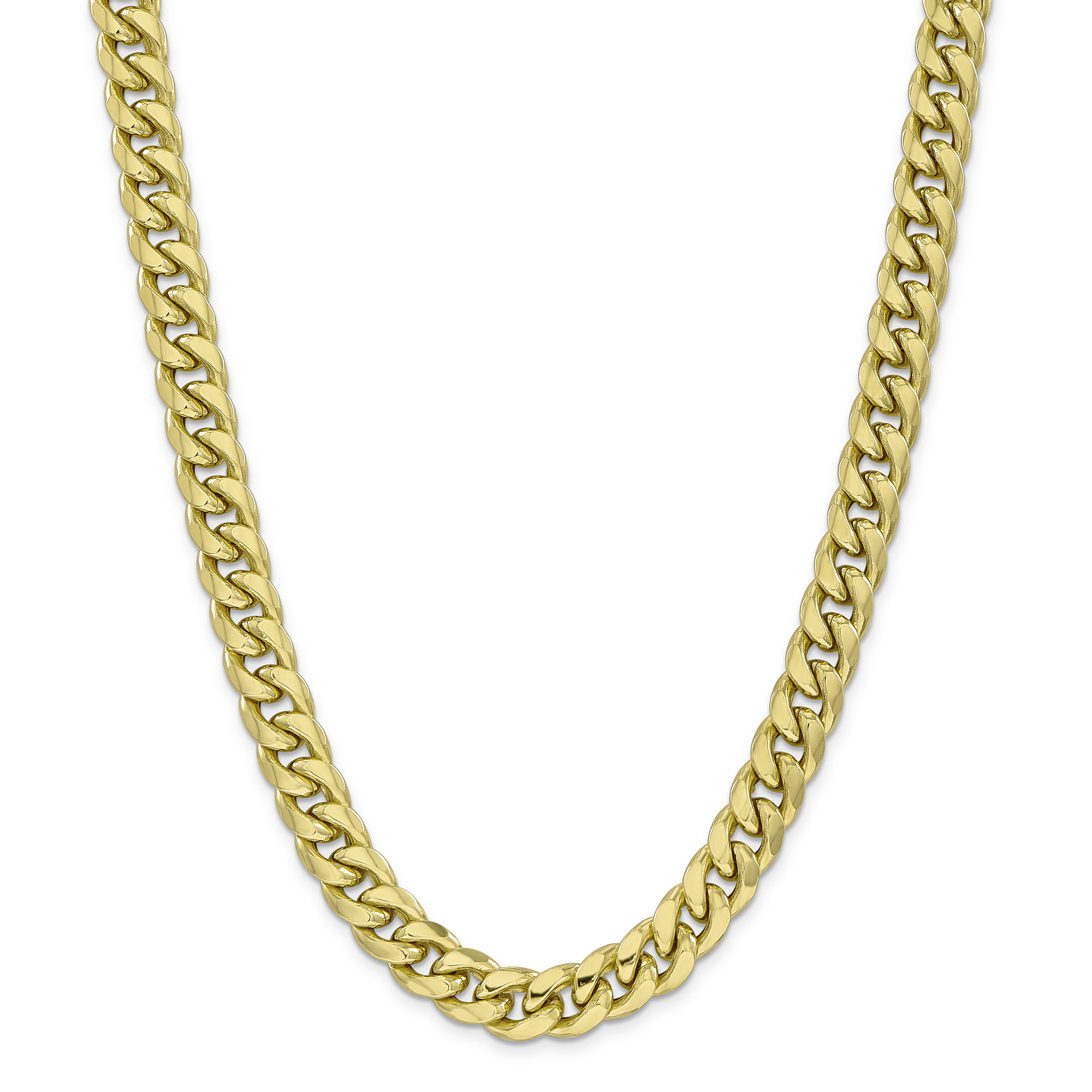 10k Yellow Gold 11mm Miami Cuban Chain Necklace 22 Inch Pendant 