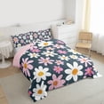 thumbnail image 3 of Manfei Teens Kawaii Floral Bedding Comforter Set, Groovy Daisy Flower Twin Comforter Sets, Cute Navy Cartoon Reversible Bedding Set, Breathable Home Decor, 2pcs, 3 of 8
