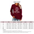 thumbnail image 4 of Sudadera holgada de manga larga con letras estampadas, ideal para citas - S Burgundy Casual Chic, 4 of 4