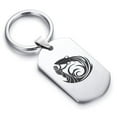 thumbnail image 1 of Stainless Steel Tribal Aquarius Zodiac (Water Bearer) Dog Tag Keychain Circle Ring, 1 of 2