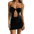 thumbnail image 6 of IROINNID Women's Sheath Dress Summer Chest Wrap Sexy Hollow Out Backless Slim Fit Buttock Dress Solid Color Elastic Waist Dress, 6 of 6