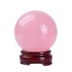 thumbnail image 1 of Bola natural de cristal curativo, esfera de bola curativa de cristal de cuarzo rosa real natural 40 mm con soporte de madera. Afortunado Sencillez, 1 of 3